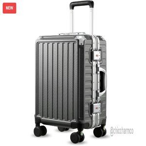 Carry-On Spinner Hard Shell Suitcase Aluminum Frame 20 Inch Luggage